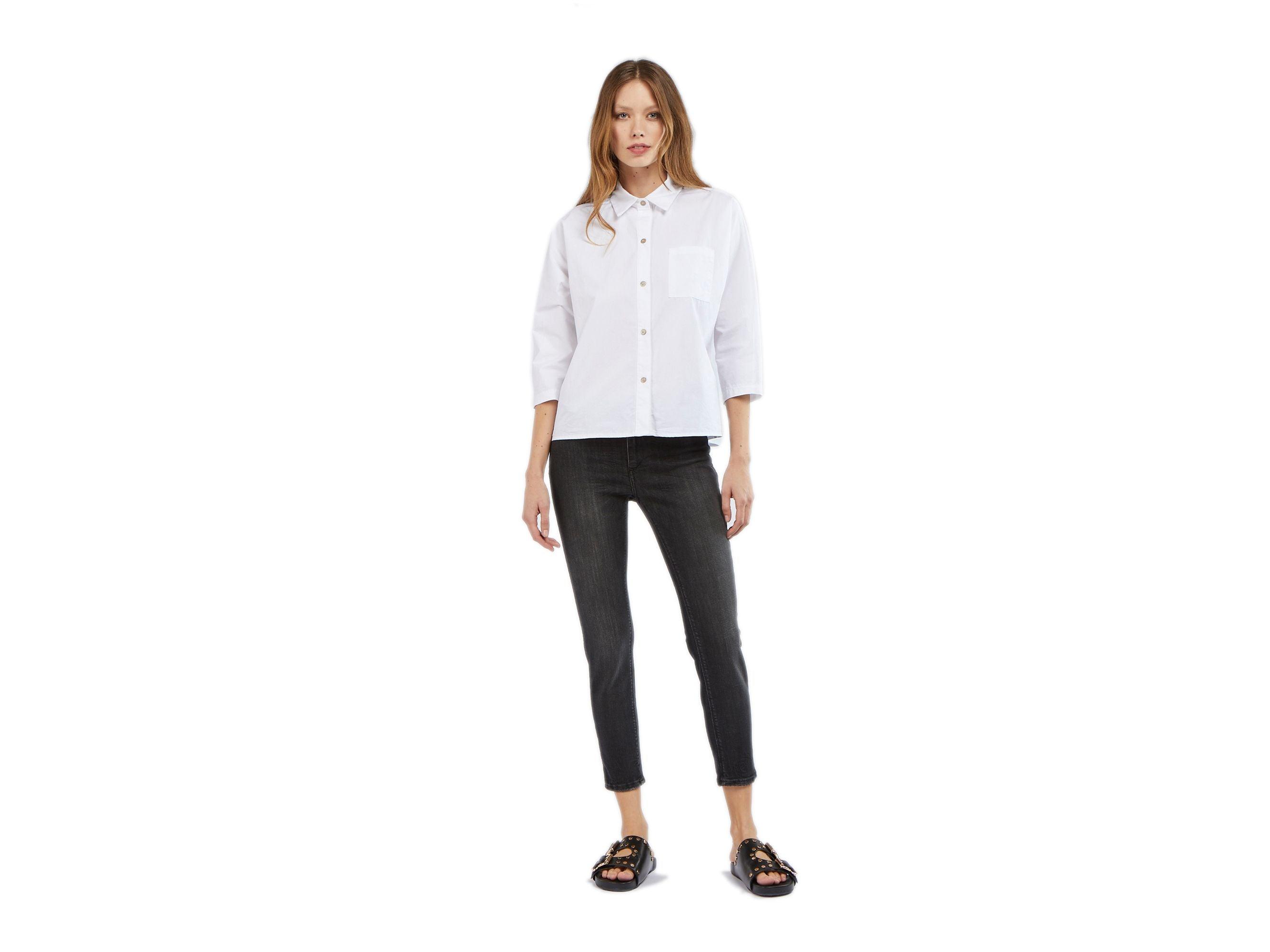 CAFENOIR Camicia Over Manica 3/4 Bianco JC0023 - Sandrini Calzature e Abbigliamento
