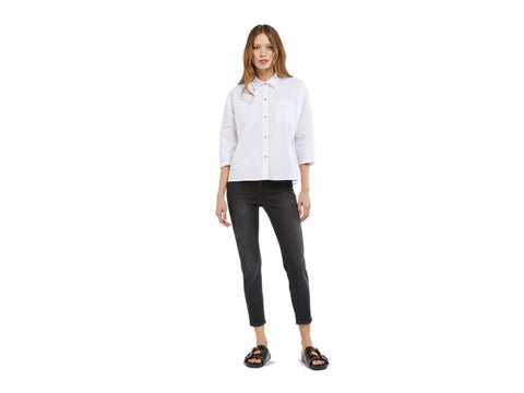 CAFENOIR Camicia Over Manica 3/4 Bianco JC0023 - Sandrini Calzature e Abbigliamento