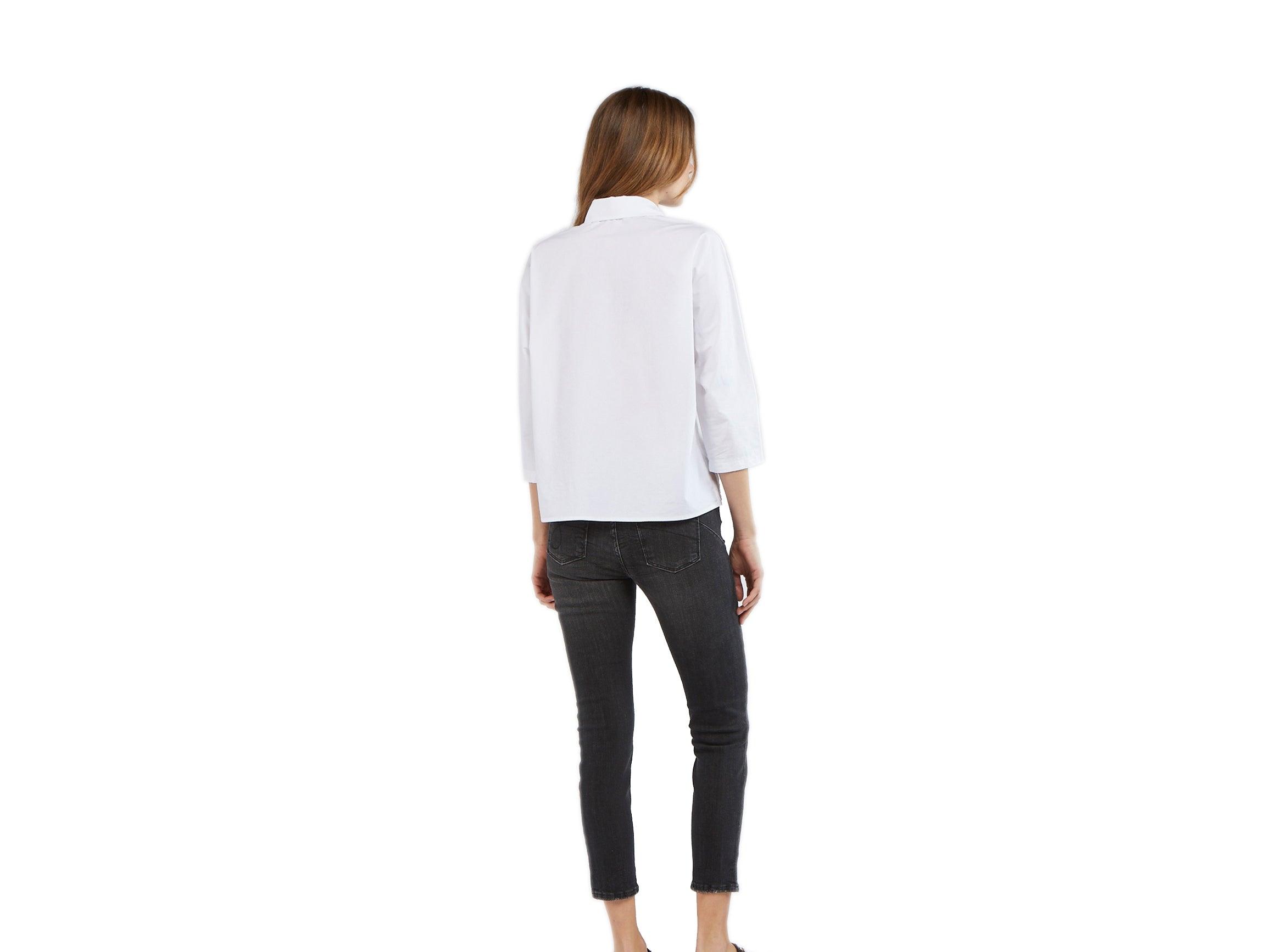 CAFENOIR Camicia Over Manica 3/4 Bianco JC0023 - Sandrini Calzature e Abbigliamento