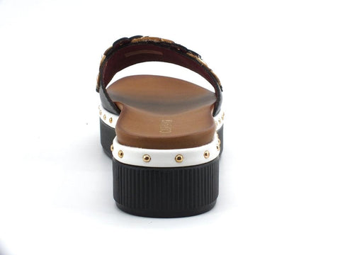 CAFENOIR Ciabatta Platform Borchie Nero Bianco GC9310 - Sandrini Calzature e Abbigliamento