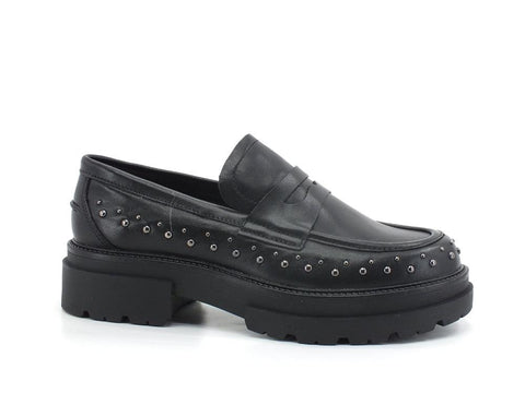 CAFENOIR Mocassino Combact Borchie Nero EC1220 - Sandrini Calzature e Abbigliamento
