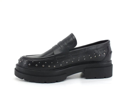 CAFENOIR Mocassino Combact Borchie Nero EC1220 - Sandrini Calzature e Abbigliamento