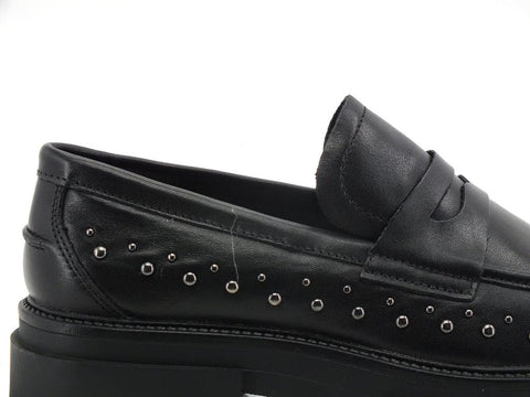 CAFENOIR Mocassino Combact Borchie Nero EC1220 - Sandrini Calzature e Abbigliamento