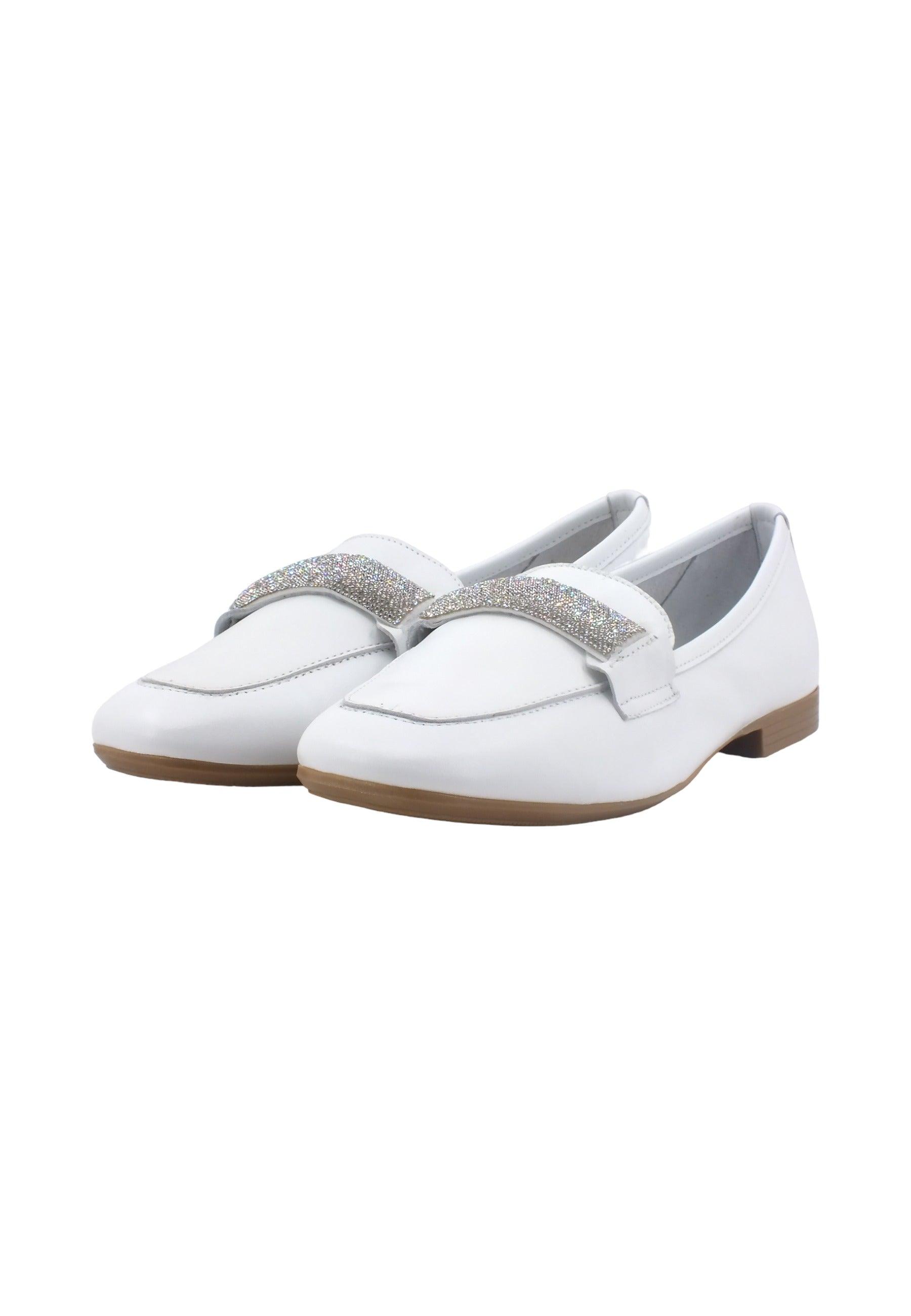 CAFENOIR Mocassino Donna Bianco Strass EG4001 - Sandrini Calzature e Abbigliamento