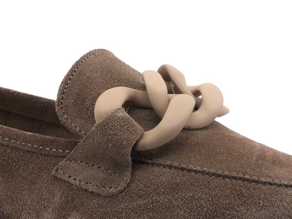 CAFENOIR Mocassino Suede Catena Beige Taupe EG6000 - Sandrini Calzature e Abbigliamento