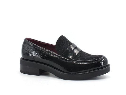 CAFENOIR Mocassino Vernice Borchie Nero EA9720 - Sandrini Calzature e Abbigliamento