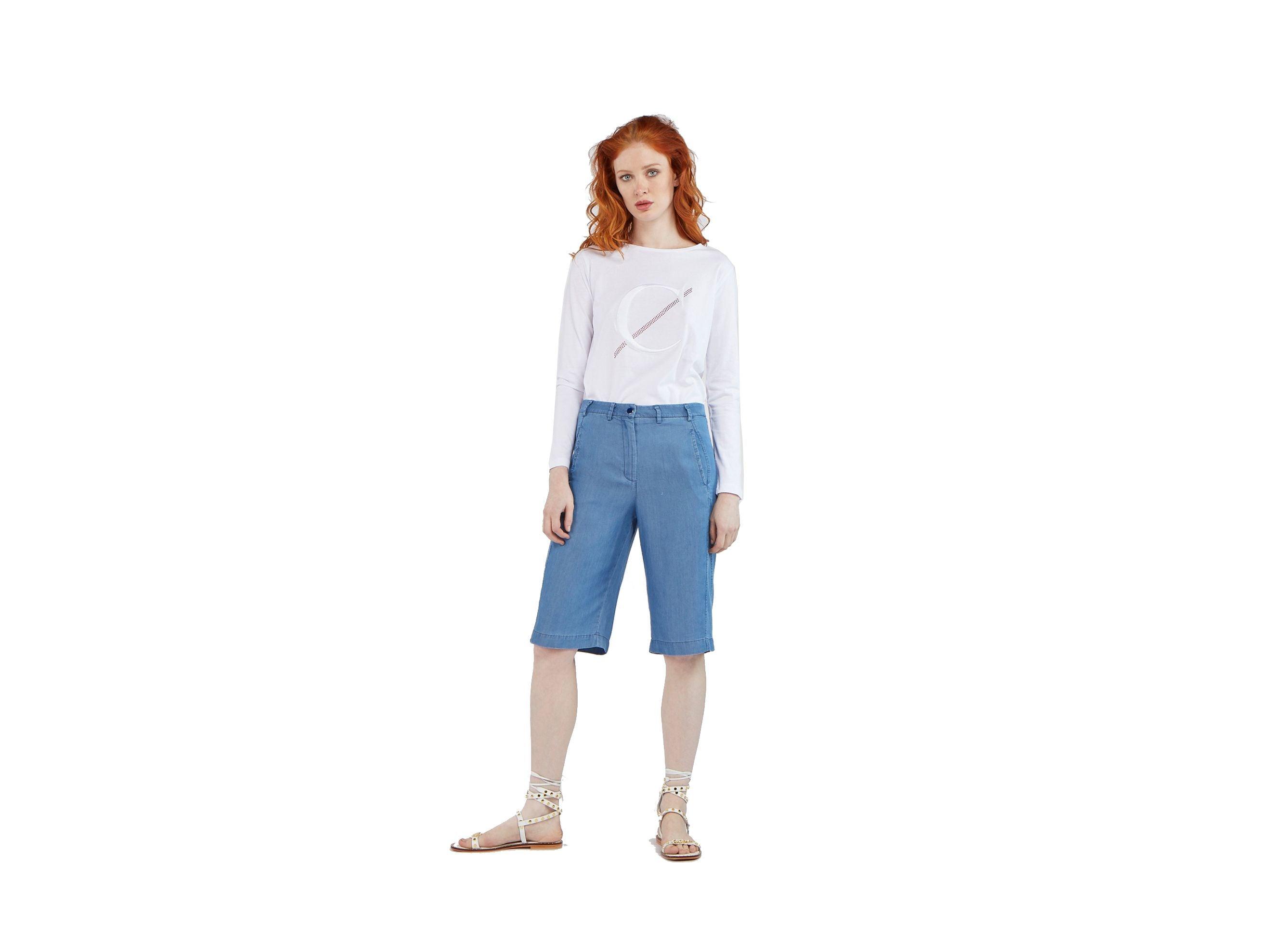 CAFENOIR Pantaloncino Bermuda Pescatora Blu Pervinca JP0024 - Sandrini Calzature e Abbigliamento