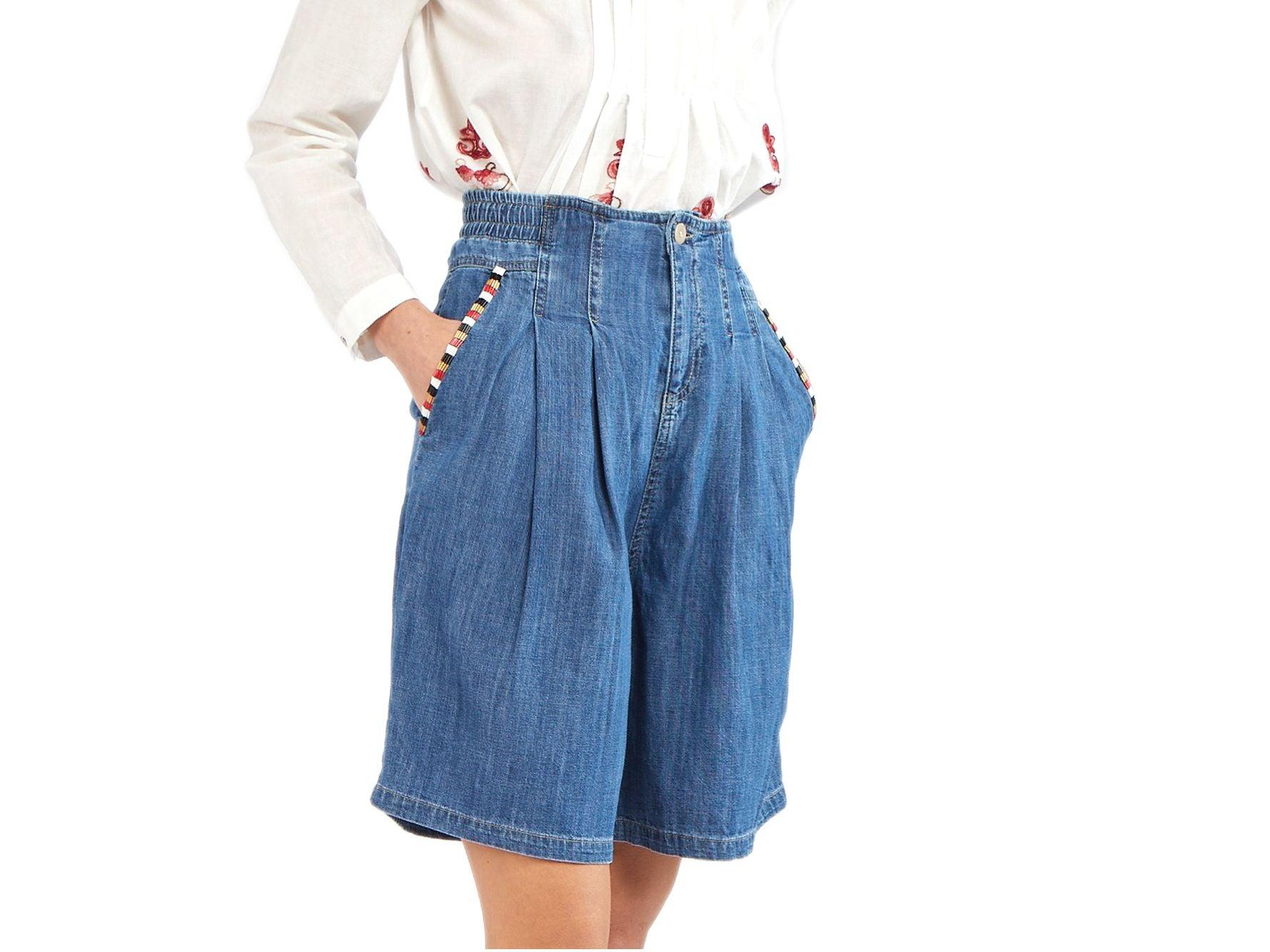 CAFENOIR Pantaloncino Gonna Bermuda Vita Alta Blu Medio Chiaro JP0030 - Sandrini Calzature e Abbigliamento