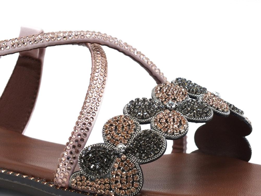 CAFENOIR Sandalo Fiori Strass Multi Cipria GD9040 - Sandrini Calzature e Abbigliamento