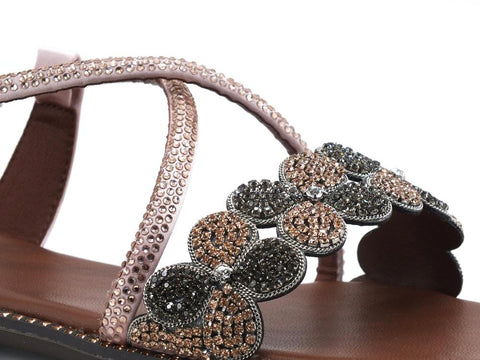 CAFENOIR Sandalo Fiori Strass Multi Cipria GD9040 - Sandrini Calzature e Abbigliamento