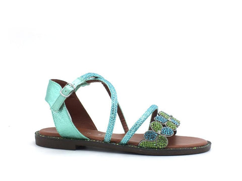 CAFENOIR Sandalo Fiori Strass Multi Turchese GD9020 - Sandrini Calzature e Abbigliamento