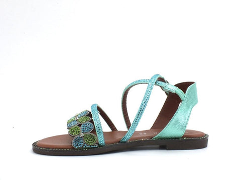 CAFENOIR Sandalo Fiori Strass Multi Turchese GD9020 - Sandrini Calzature e Abbigliamento