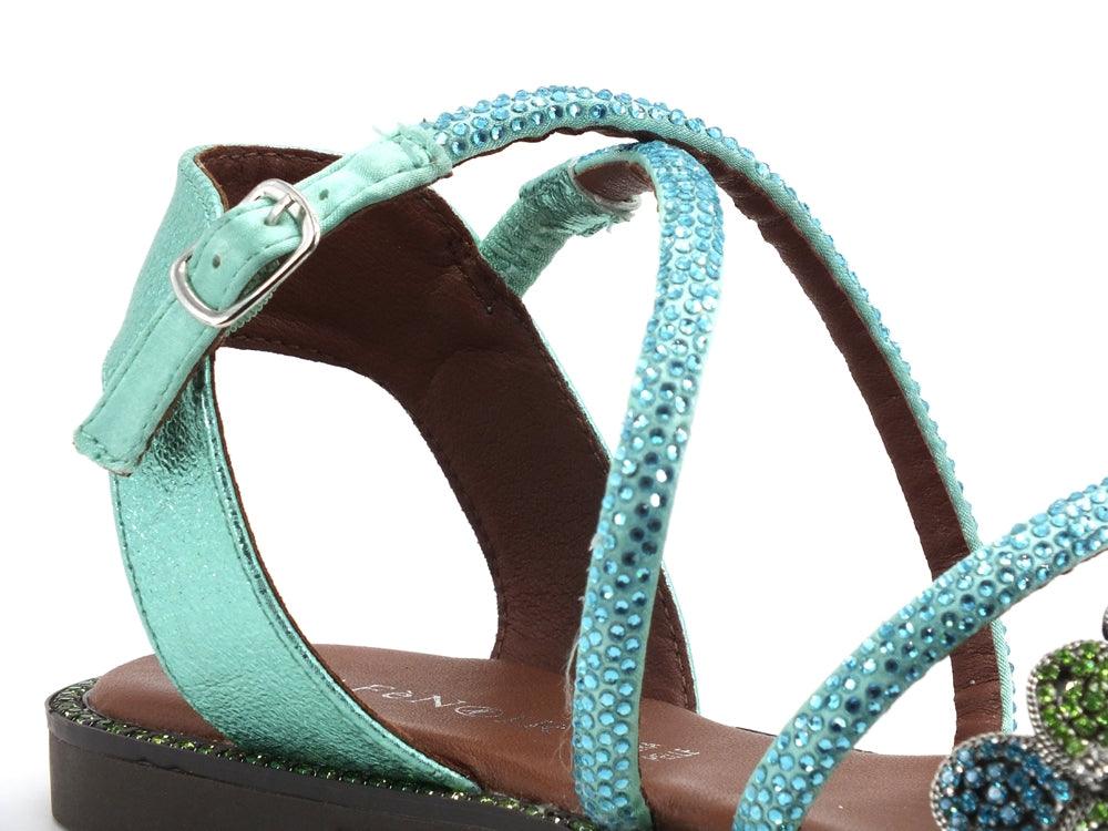 CAFENOIR Sandalo Fiori Strass Multi Turchese GD9020 - Sandrini Calzature e Abbigliamento