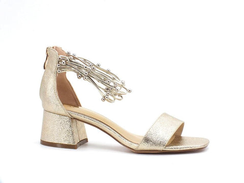 CAFENOIR Sandalo Laminato Tacco Oro Platino LB9170 - Sandrini Calzature e Abbigliamento