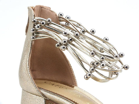 CAFENOIR Sandalo Laminato Tacco Oro Platino LB9170 - Sandrini Calzature e Abbigliamento