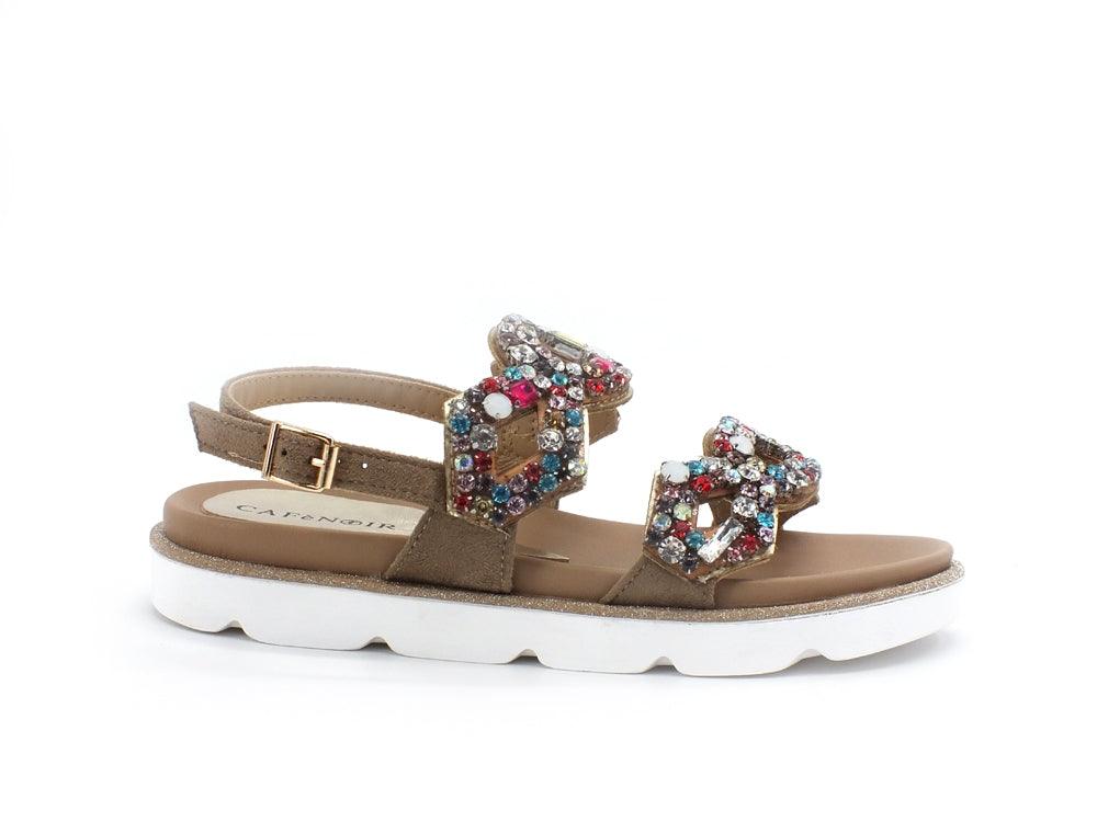 CAFENOIR Sandalo Pietre Multicolor Taupe FG9320 - Sandrini Calzature e Abbigliamento