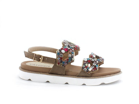 CAFENOIR Sandalo Pietre Multicolor Taupe FG9320 - Sandrini Calzature e Abbigliamento