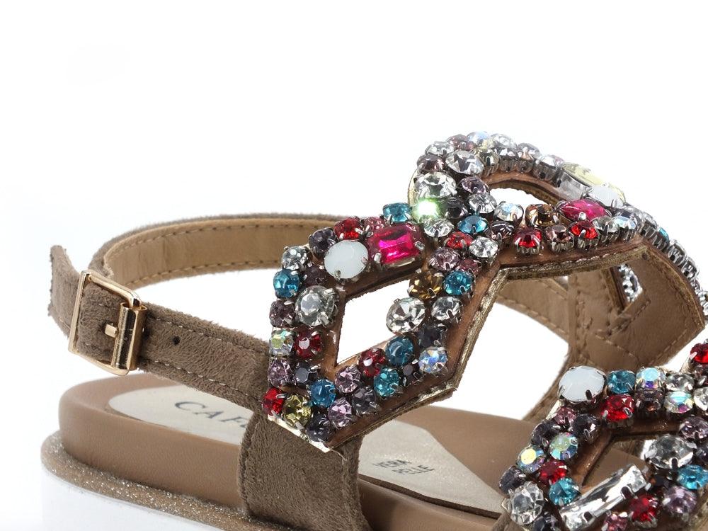 CAFENOIR Sandalo Pietre Multicolor Taupe FG9320 - Sandrini Calzature e Abbigliamento