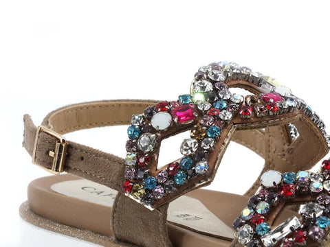 CAFENOIR Sandalo Pietre Multicolor Taupe FG9320 - Sandrini Calzature e Abbigliamento