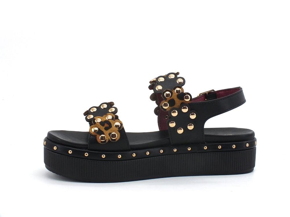 CAFENOIR Sandalo Platform Inserto Nero Maculato GC9320 - Sandrini Calzature e Abbigliamento