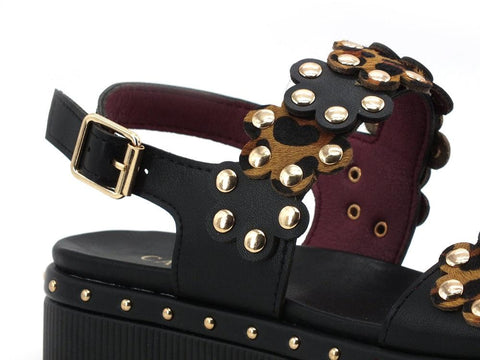 CAFENOIR Sandalo Platform Inserto Nero Maculato GC9320 - Sandrini Calzature e Abbigliamento