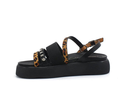 CAFENOIR Sandalo Platform Listini Pietre Leopard Nero Maculato HL9370 - Sandrini Calzature e Abbigliamento