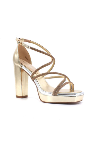 CAFENOIR Sandalo Tacco Grosso Donna Oro Platino MD9001 - Sandrini Calzature e Abbigliamento