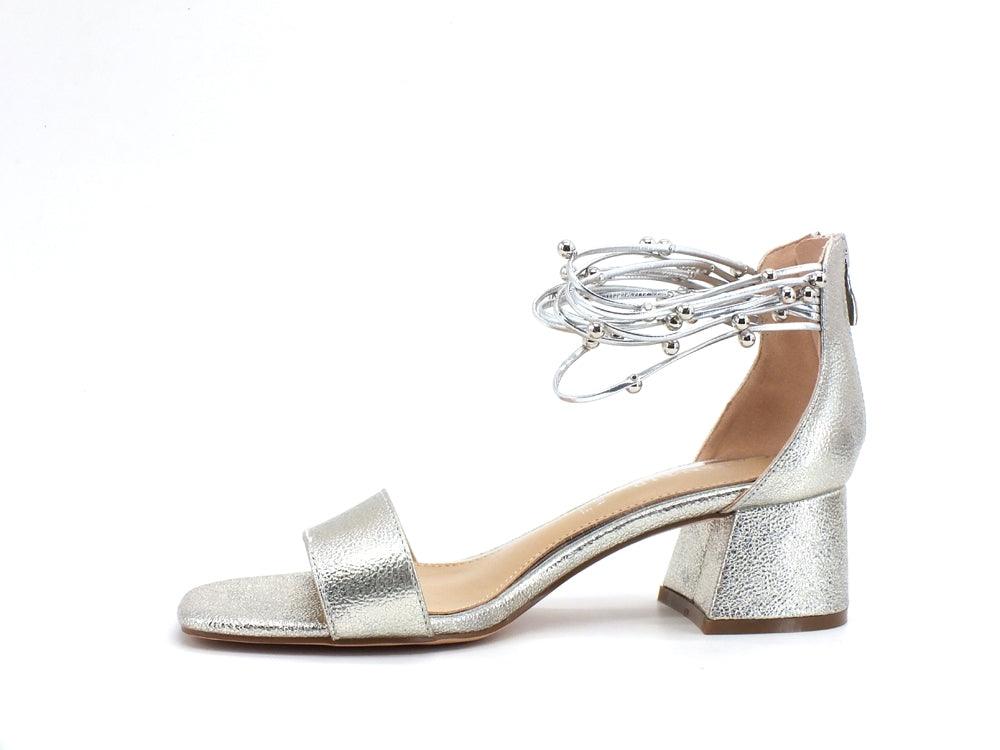 CAFENOIR Sandalo Tacco Laminato Argento LB9170 - Sandrini Calzature e Abbigliamento