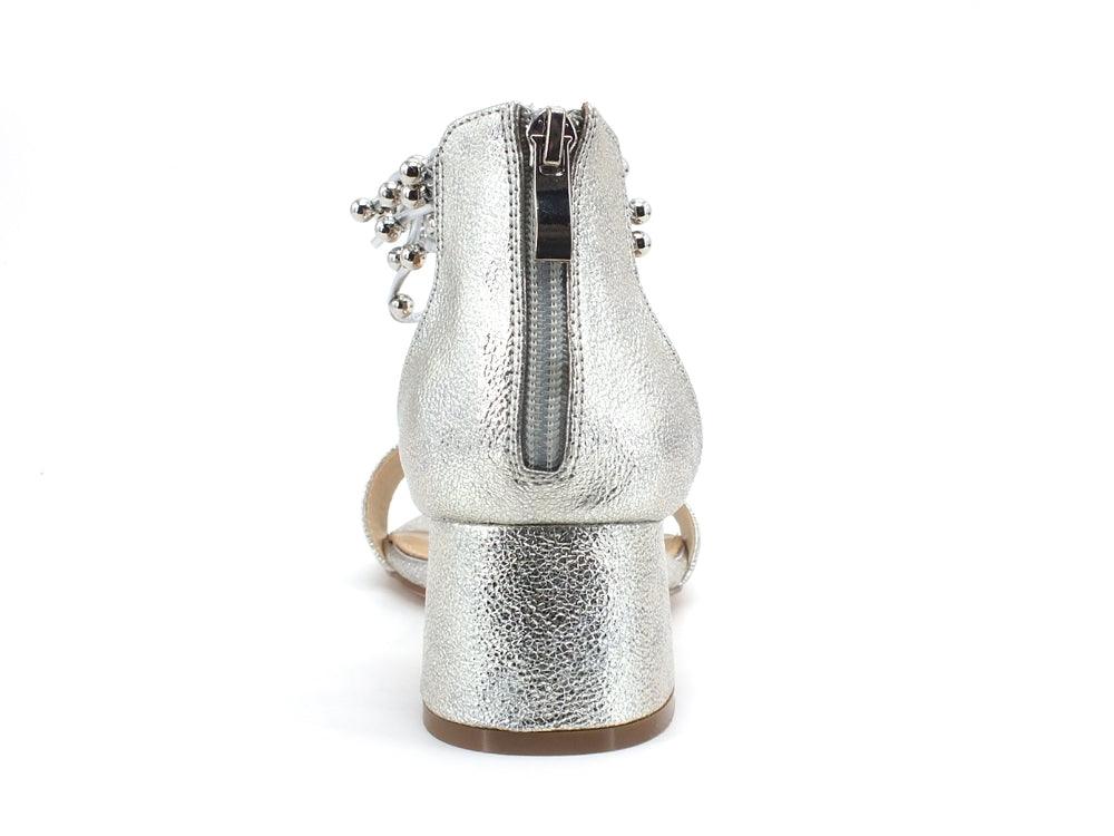 CAFENOIR Sandalo Tacco Laminato Argento LB9170 - Sandrini Calzature e Abbigliamento