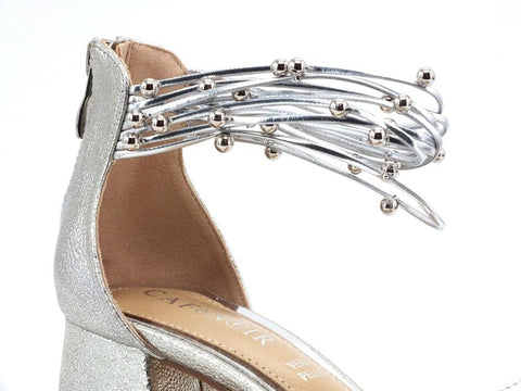 CAFENOIR Sandalo Tacco Laminato Argento LB9170 - Sandrini Calzature e Abbigliamento