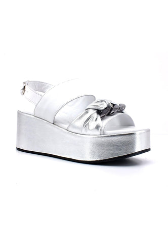 CAFENOIR Sandalo Zeppa Donna Multi Argento HN3005 - Sandrini Calzature e Abbigliamento