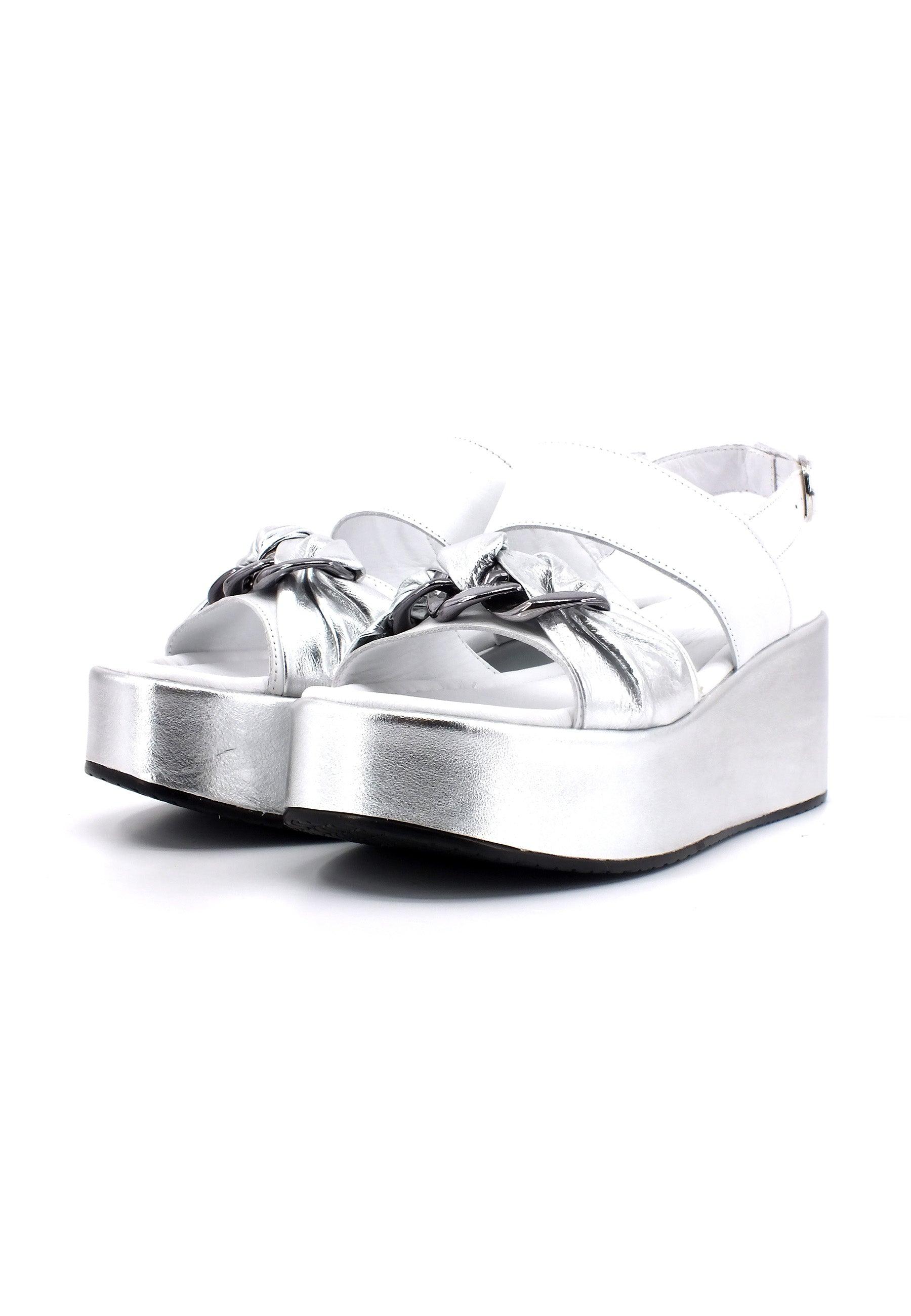 CAFENOIR Sandalo Zeppa Donna Multi Argento HN3005 - Sandrini Calzature e Abbigliamento