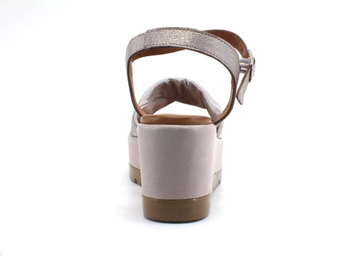 CAFENOIR Sandalo Zeppa Intreccio Laminato Pietra HB4260 - Sandrini Calzature e Abbigliamento