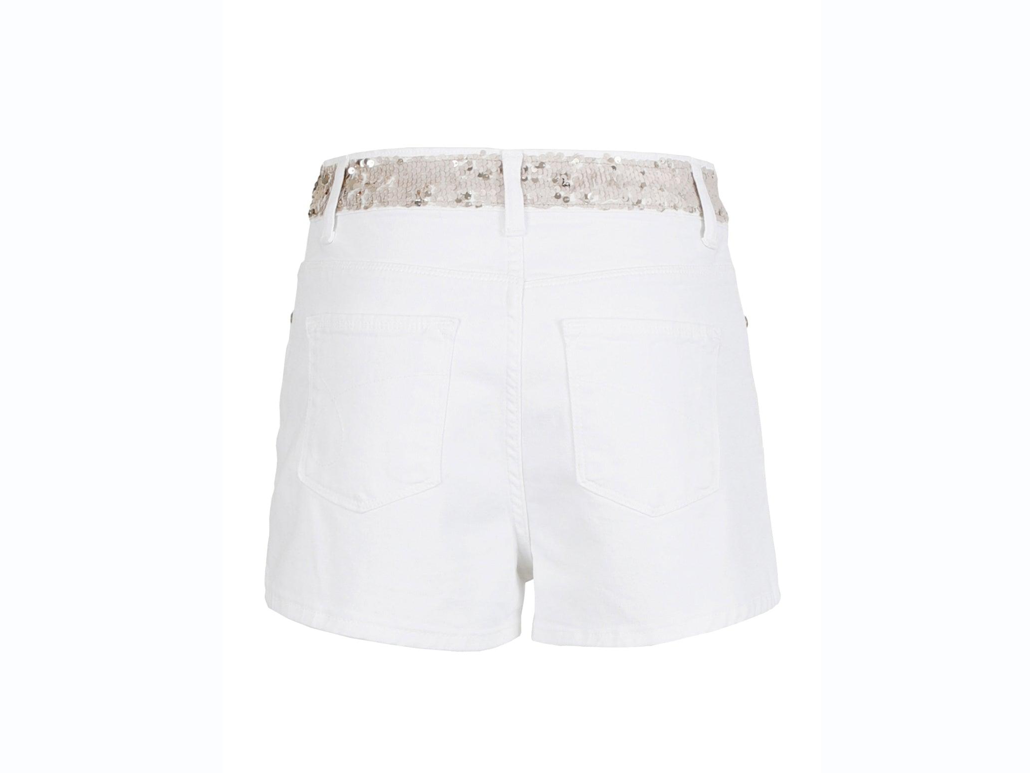 CAFENOIR Shorts Pailettes Bianco JJ6320 - Sandrini Calzature e Abbigliamento