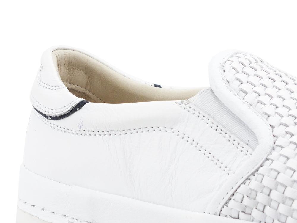 CAFENOIR Slip On Uomo Intreccio Bianco PT1040 - Sandrini Calzature e Abbigliamento