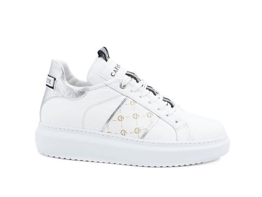 CAFENOIR Sneaker Banda Inserto Lamè Bianco DE1350 - Sandrini Calzature e Abbigliamento