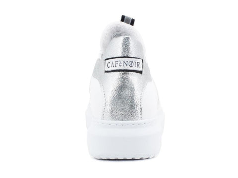 CAFENOIR Sneaker Banda Inserto Lamè Bianco DE1350 - Sandrini Calzature e Abbigliamento