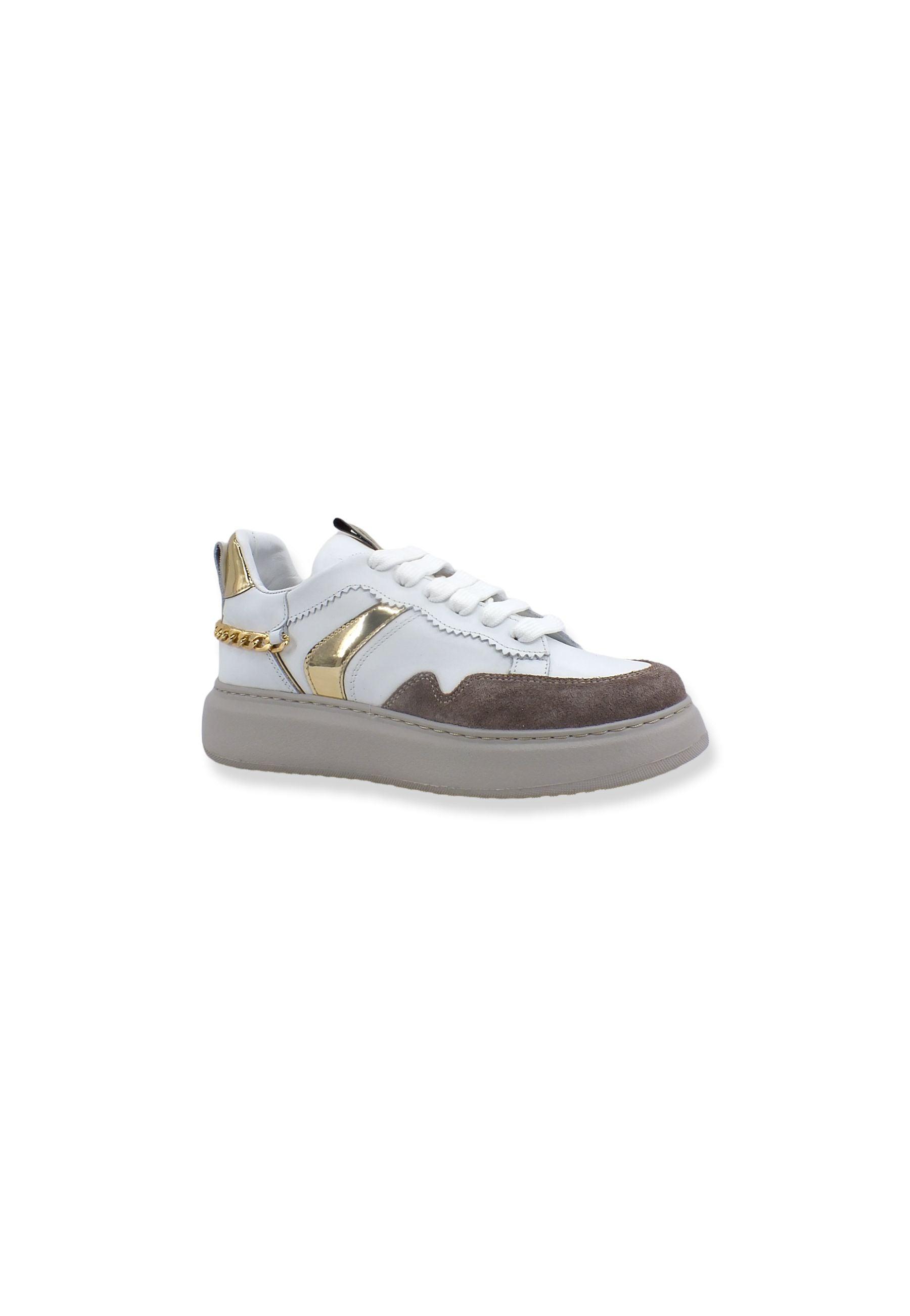 CAFENOIR Sneaker Donna Catena Gold Bianco DE1630 - Sandrini Calzature e Abbigliamento