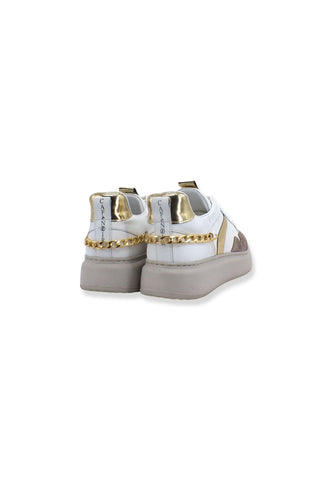 CAFENOIR Sneaker Donna Catena Gold Bianco DE1630 - Sandrini Calzature e Abbigliamento