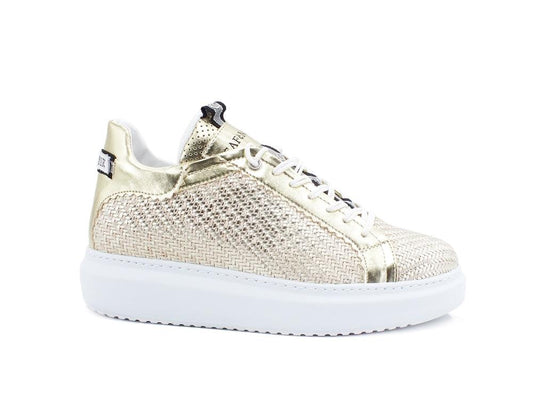 CAFENOIR Sneaker Intreccio Laminata Platino DE9230 - Sandrini Calzature e Abbigliamento