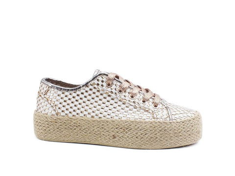 CAFENOIR Sneaker Lacci Intrecciata Bianco Oro Rosa DG9510 - Sandrini Calzature e Abbigliamento