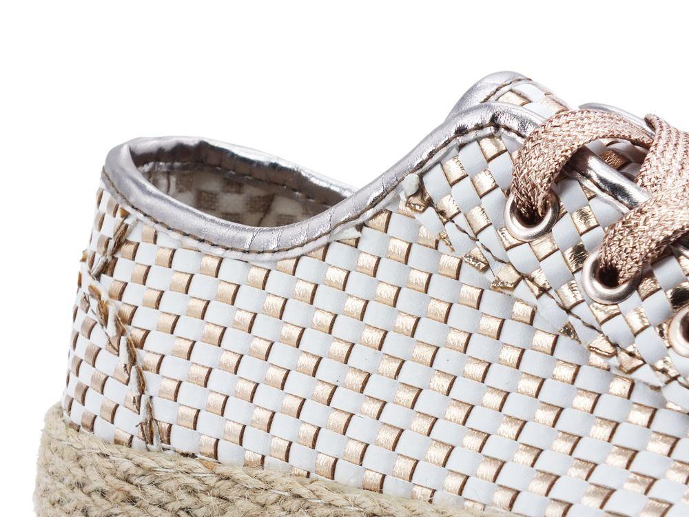 CAFENOIR Sneaker Lacci Intrecciata Bianco Oro Rosa DG9510 - Sandrini Calzature e Abbigliamento