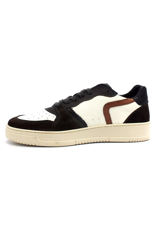 CAFENOIR Sneaker Leather Uomo Testa di Moro Bianco PW6220 - Sandrini Calzature e Abbigliamento