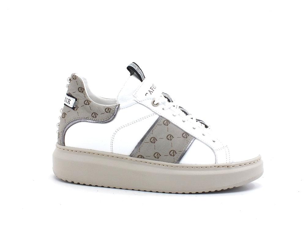 CAFENOIR Sneaker Platform Borchie Bianco Tortora DE1411 - Sandrini Calzature e Abbigliamento