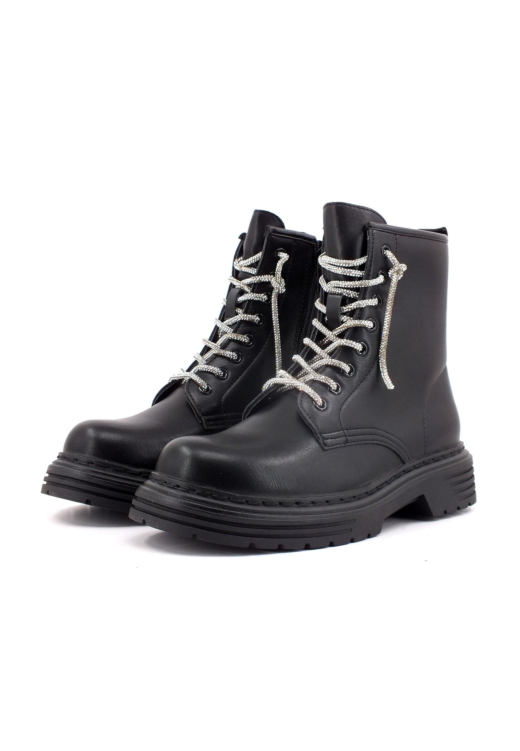 CAFENOIR Stivaletto Anfibio Donna Nero Cristallo FA9301 - Sandrini Calzature e Abbigliamento