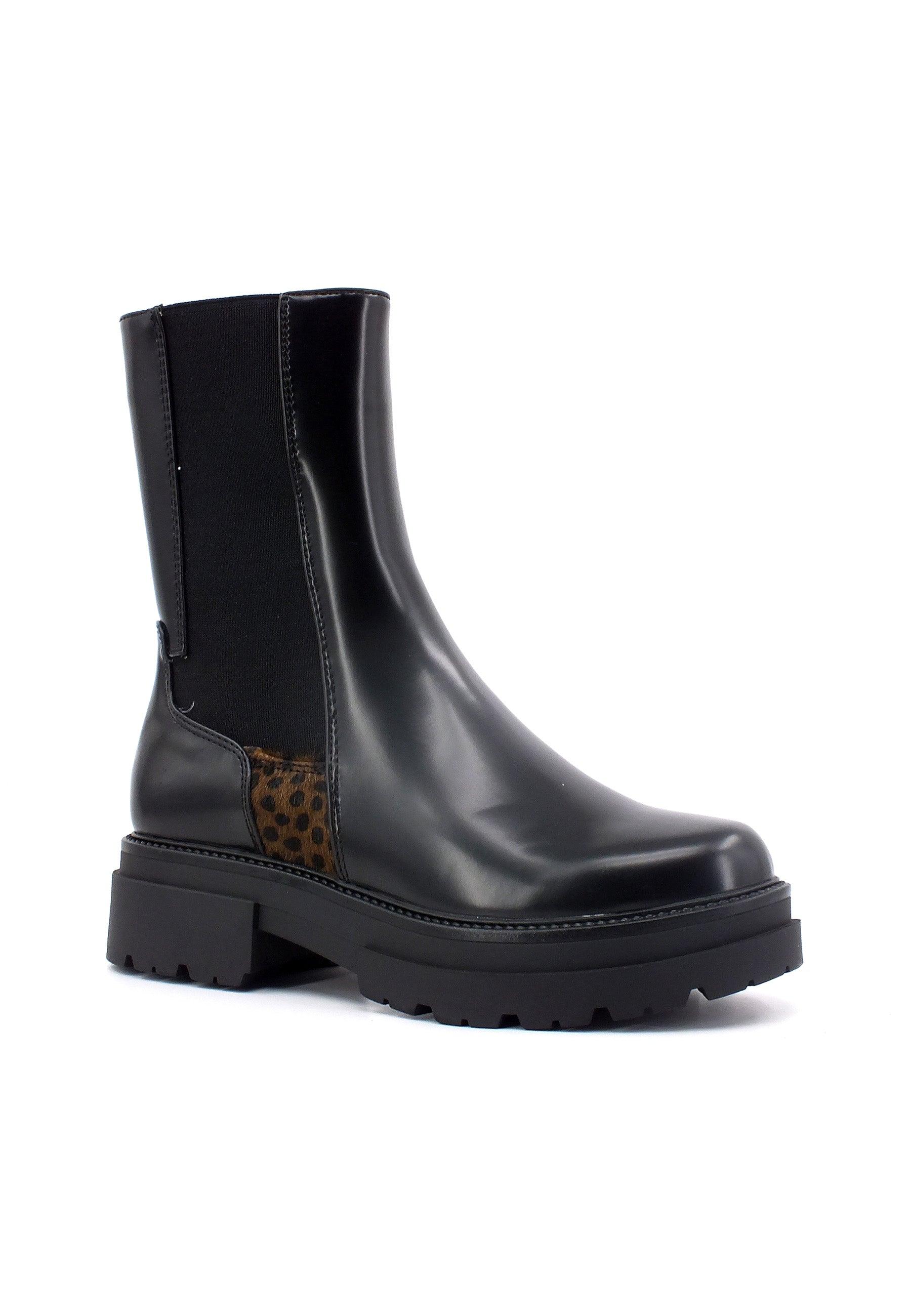 CAFENOIR Stivaletto Polacco Donna Leopard Nero EC9410 - Sandrini Calzature e Abbigliamento