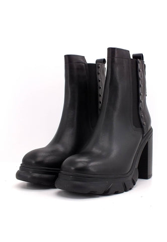 CAFENOIR Stivaletto Tacco Largo Borchiette Donna Nero HA1240 - Sandrini Calzature e Abbigliamento