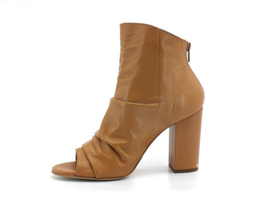 CAFENOIR Tronchetto Stivaletto Open Toe Tacco Marrone Cuoio EF4002 - Sandrini Calzature e Abbigliamento