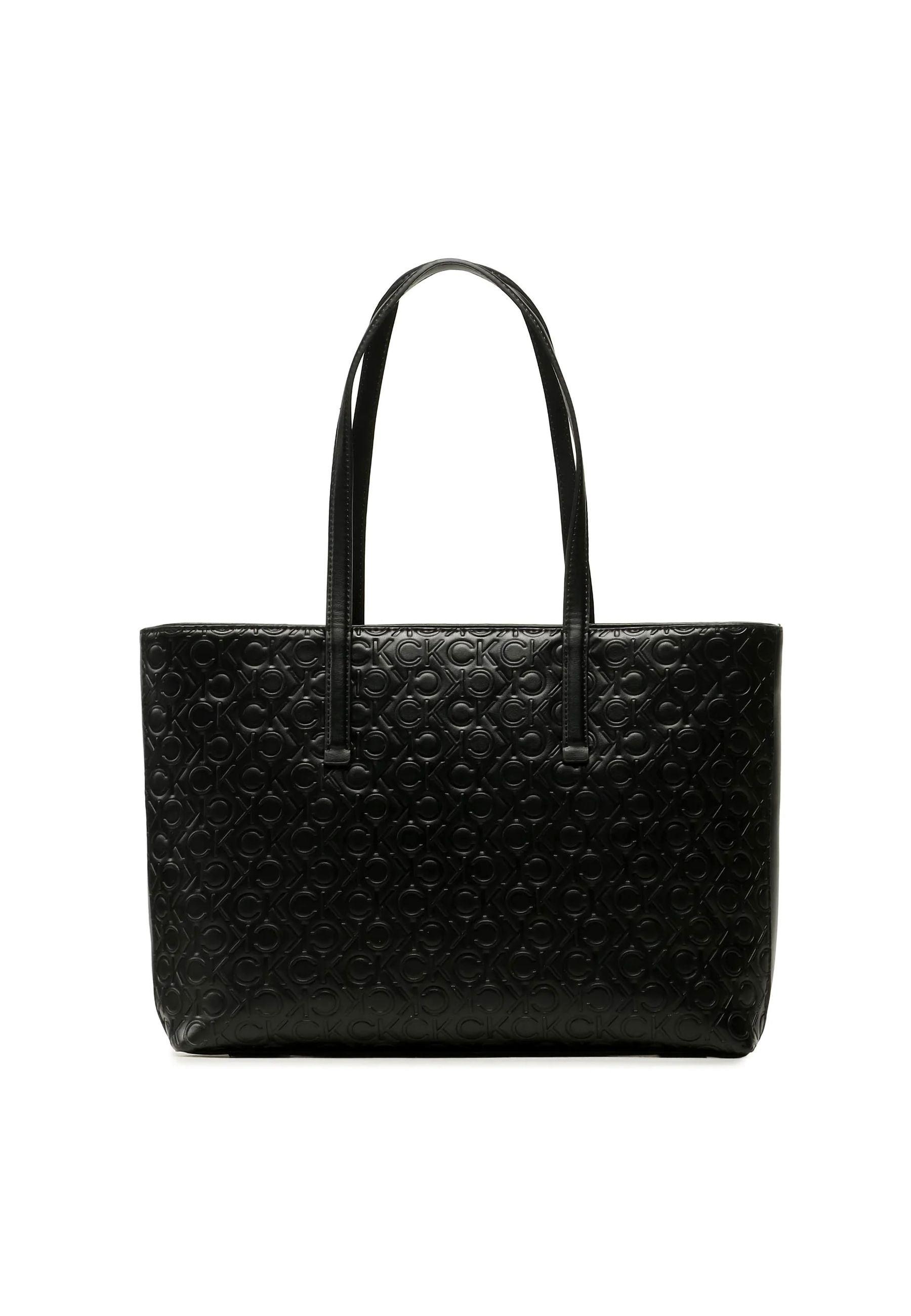 CALVIN KLEIN Borsa Must Shopper Md Emb Mono Nero K60K610926 - Sandrini Calzature e Abbigliamento