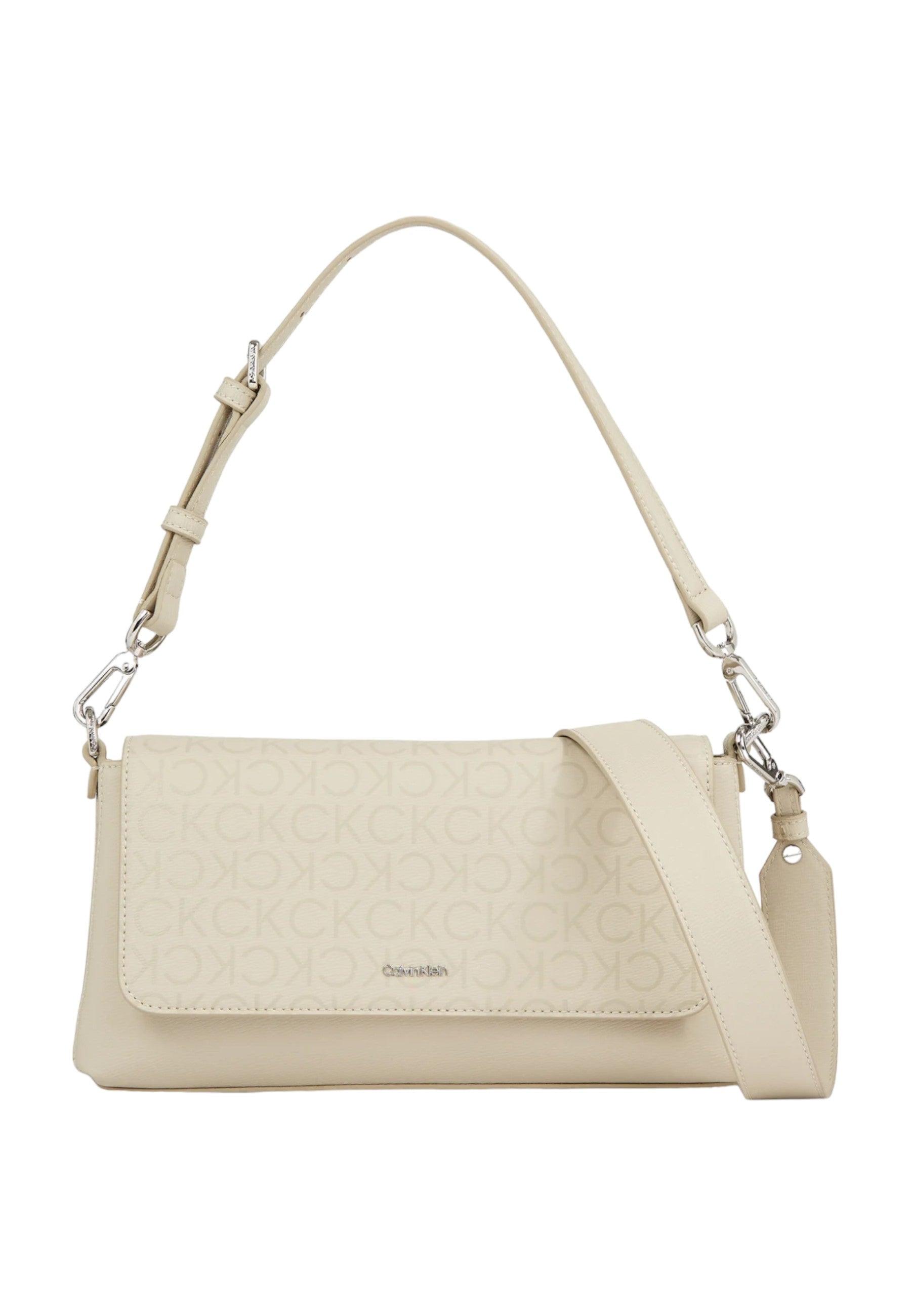 CALVIN KLEIN Borsa Shoulder Bag Epi-Monogram Donna Stony Beige K60K611762 - Sandrini Calzature e Abbigliamento